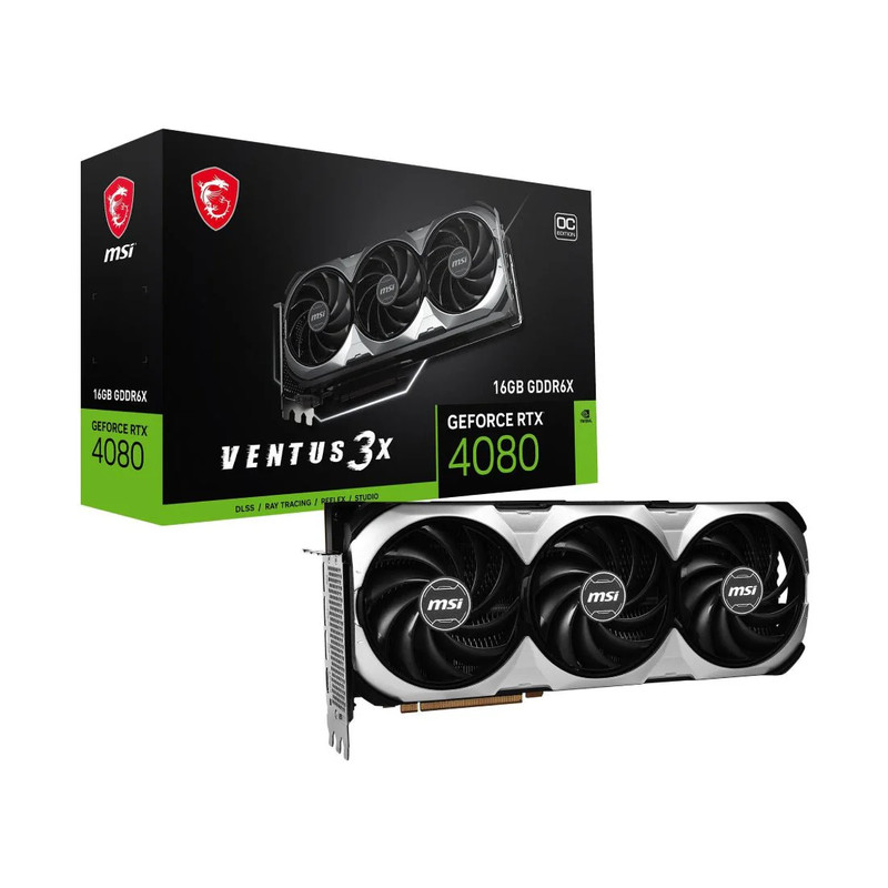 MSI GeForce RTX 4080 VENTUS 3X OC 16GB GDDR6X Graphics Card - كرت شاشة